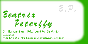 beatrix peterffy business card